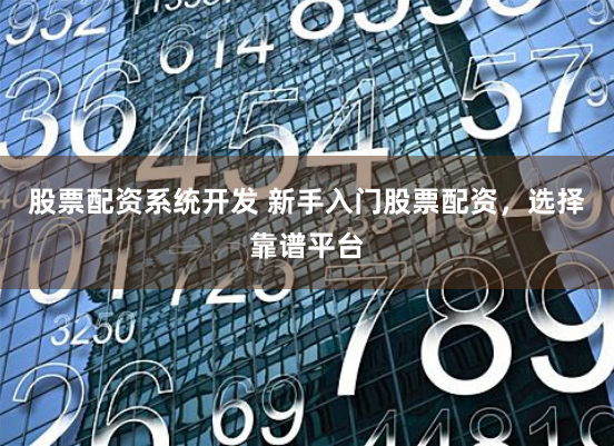 股票配资系统开发 新手入门股票配资，选择靠谱平台
